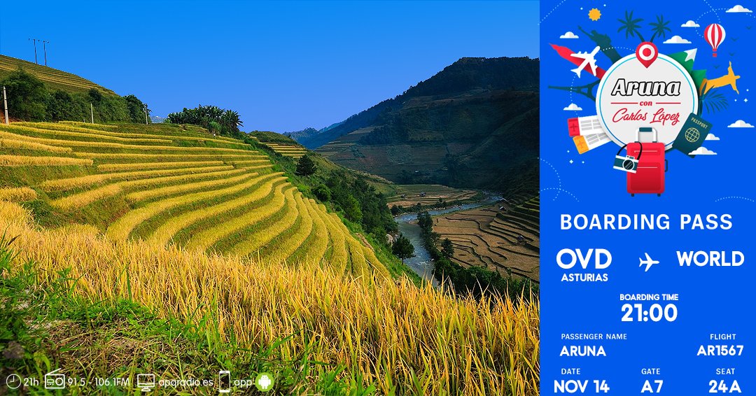 Prepárate porque a las 21h sales de viaje con <a href="/CarlosLopezAPQ/">Carlos López</a> en "Aruna". Hoy te espera un viaje repleto de sabor, conocerás diferentes destinos del mundo a traves de un producto gastronómico destacado. Escúchalo en el 91.5 - 106.1FM, streaming en apqradio.es y app.