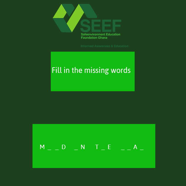seef_gh's tweet photo. Let's have fun filling in the missing words.
Send your responses in the comment section.
#SEEF #MBAGroup #HealthSafetyEnvironment #Education #Awareness #MissingWords https://t.co/O1kRbbXb0F