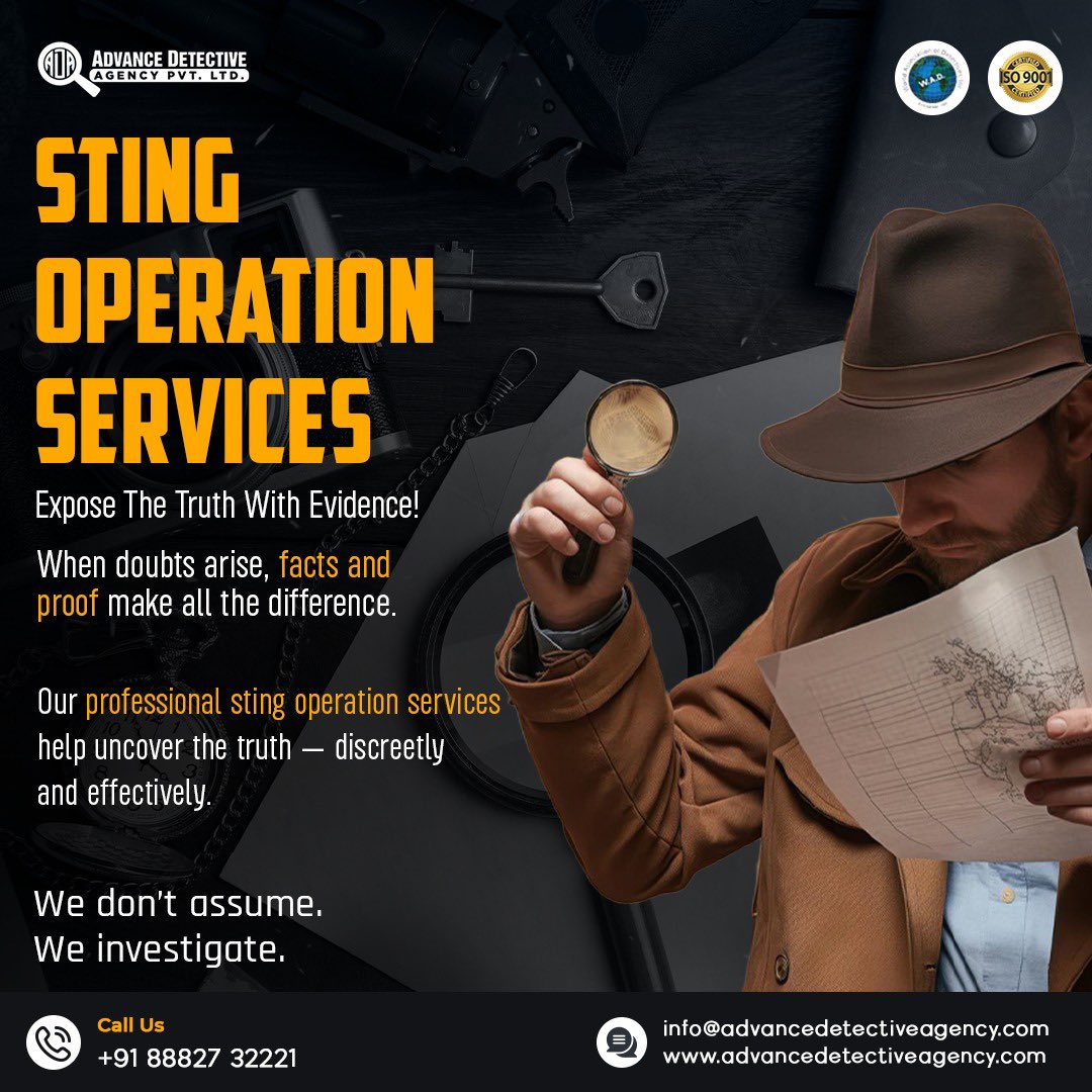 advancedetectiv's tweet image. 🎯STING OPERATION SERVICES
Expose The Truth With Solid Evidence

✅ Personal &amp;amp; Corporate Investigations
✅ Discreet &amp;amp; Ethical Operations
✅ Audio-Visual Proof Collection 
✅ 100% Confidential Handling

🌐 - advancedetectiveagency.com

#spoilthevote #sting #더블유 #paofc #ada #EşSan