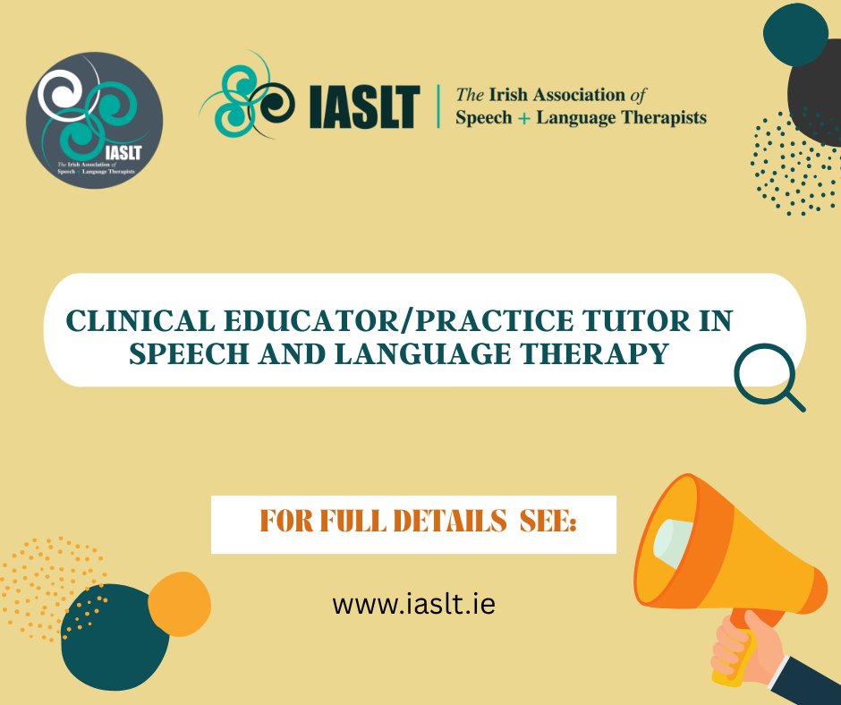 iaslt's tweet image. Job Advert
Clinical Educator/Practice Tutor in Speech and Language Therapy
Closing Date: 20th November 2025
See IASLT Job Opportunities for full details bit.ly/3qnE2Nl
#IASLT #IASLPeeps