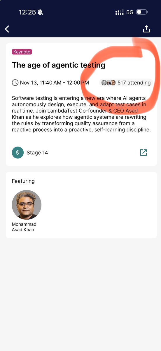 asad0801's tweet image. It was fun to speak in @WebSummit  today. Amazing 500+ attendees. Full of enthusiasm to learn how @lambdatesting is reimagining the testing in age of AI