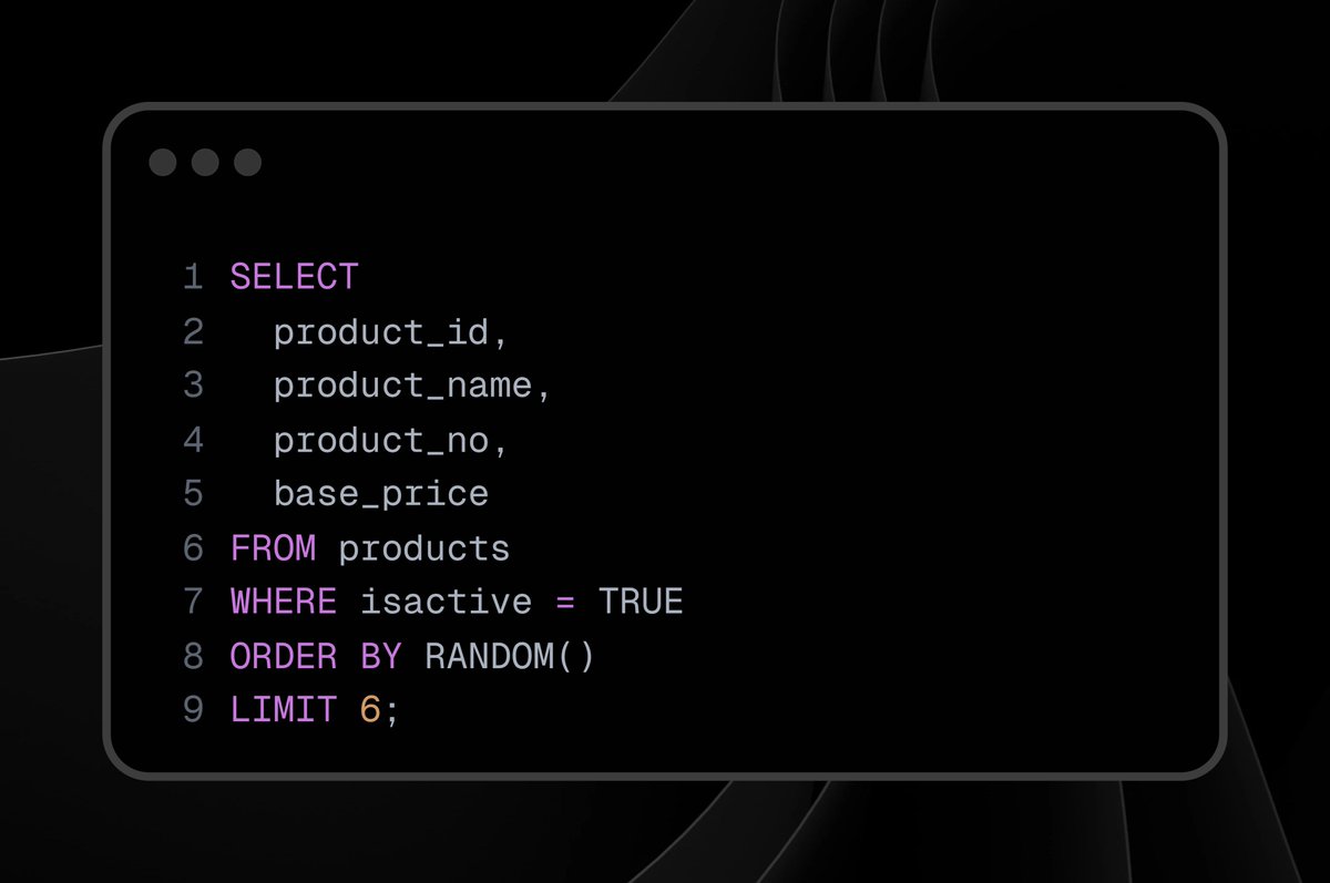 KaraBharat's tweet image. ⚡️ PostgreSQL: The simplest way to retrieve random records!

#PostgreSQL