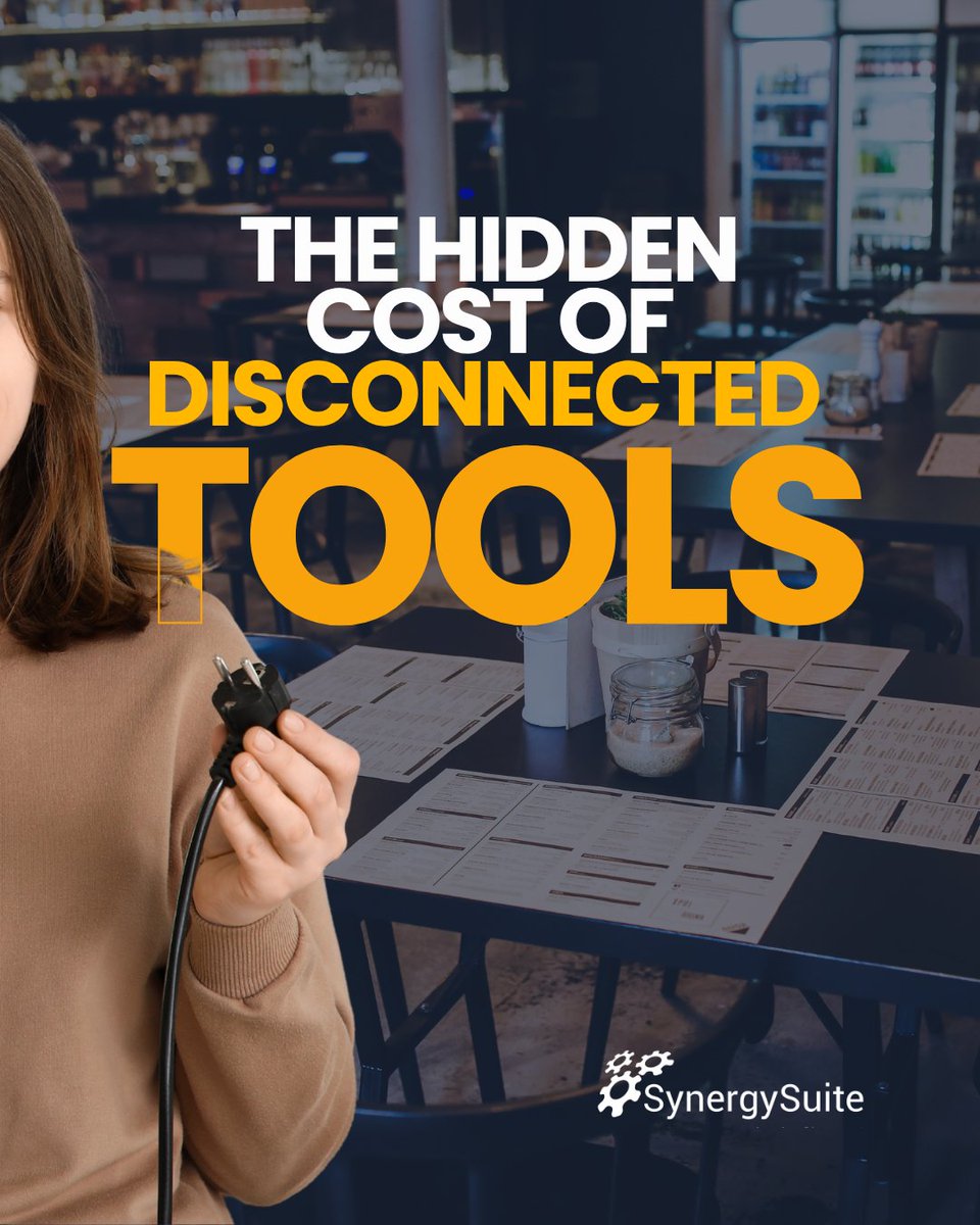 SynergySuite's tweet image. Manual handoffs = hidden tax 💸 Time, errors, delays. One connected system clears it all.
#SmartOps #RestaurantTech