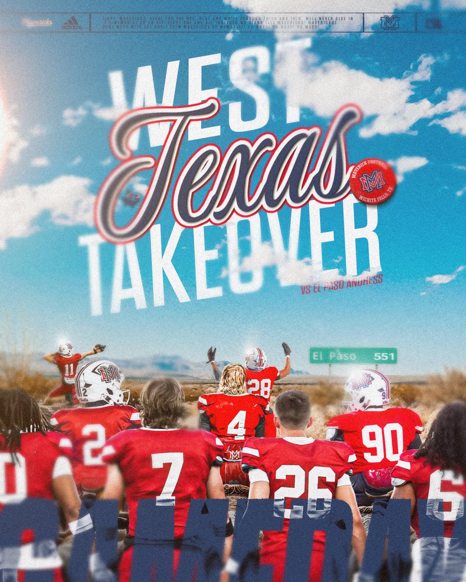 MaverickFBWF's tweet image. 🔴🔴🔴Game Day!🔴🔴🔴

West Texas Takeover!

📅 Fri. 11/14
⏰ 5:30 PM MT
🏟️ Allan Sepkowitz Stadium, El Paso TX
📻 @MemorialSN
 📺 tinyurl.com/4hber2sb
🎟️ episd.org/o/episd/page/o…

#MavsOnTop #Unbreakable #FrontRow