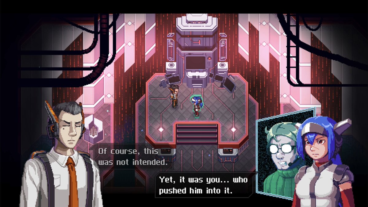 XMemor's tweet image. Sidwell is....confusing. like some of the stuff he says makes sense but you can&apos;t tell if it&apos;s really his motive or not

#CrossCode | #MemorXCrossCode