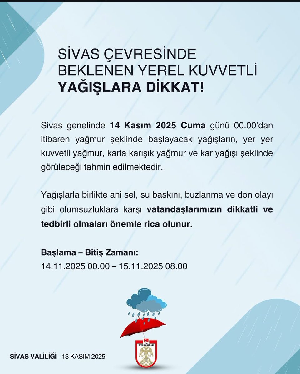 ⚠️Yağışlara Dikkat