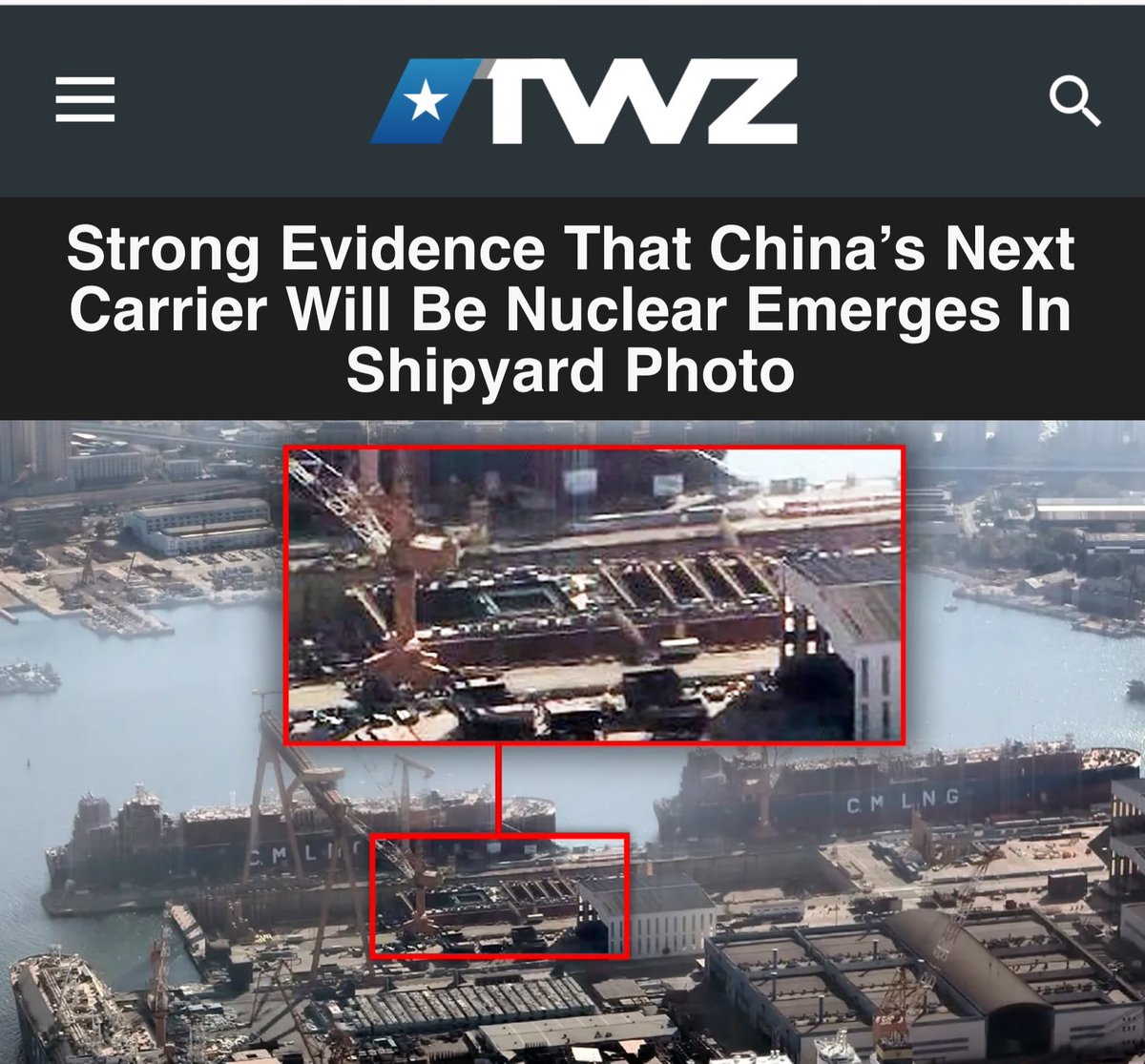 🚨 Recent imagery indicates that China is progressing with work on a new aircraft carrier — Type 004, its fourth, which is expected by many sources to introduce nuclear propulsion. A new