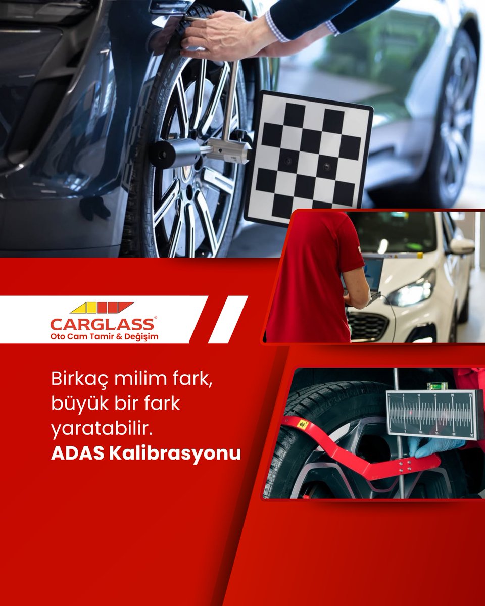Carglass®’ta her ön cam değişimi sonrası ADAS (Gelişmiş Sürücü Destek Sistemleri) ve kamera kalibrasyonu uzman ekiplerce yapılır.

ADAS kalibrasyonu yapılmadan yola çıkmak, bu sistemlerin hatalı çalışmasına ve hayati sonuçlara yol açabilecek kazalara neden olabilir. Sürüş