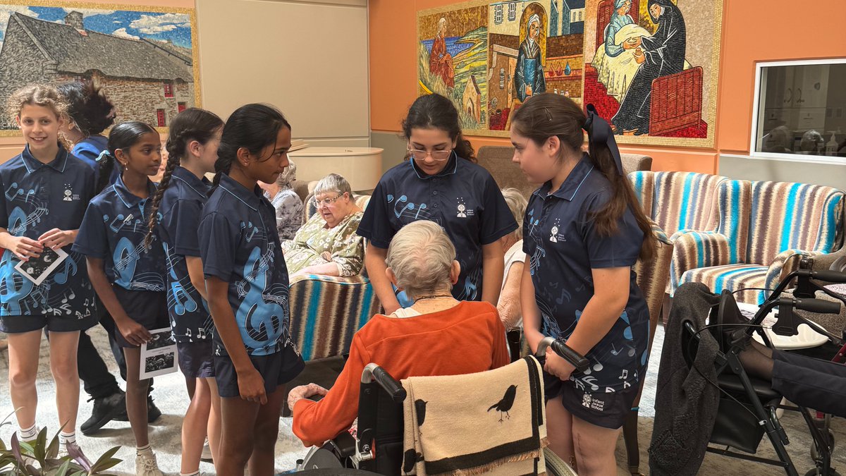 InfantJesus54's tweet image. Today, our Infant Jesus School Choir and Ensemble had the joy of singing for the residents at the Little Sisters of the Poor Glendalough Home. Our students shared music, smiles, and kindness - brightening everyone’s afternoon. #ExpectGreatThings #ConnectedLearners