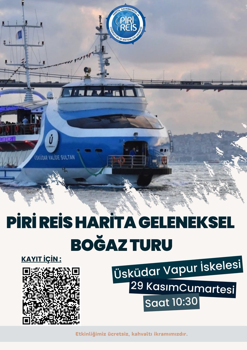 Derneğimizin Geleneksel Boğaz Turu organizasyonuna tüm meslektaşlarımız davetlidir. Lütfen etkinliğe katılmadan önce kaydınızı yaptırmayı unutmayınız:

forms.gle/AGwqXDshdBjzyg…