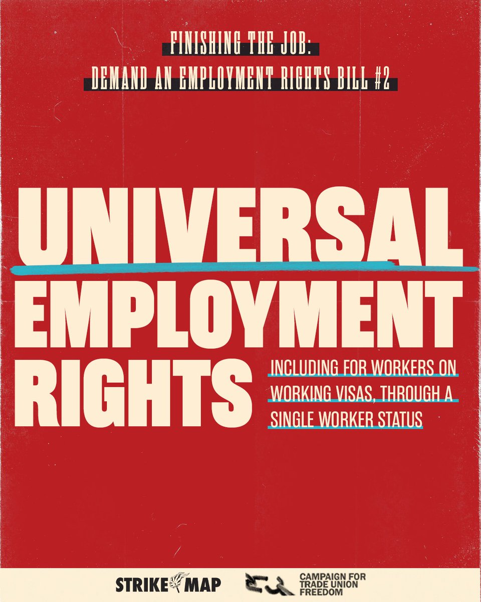 strike_map's tweet image. ✊Back the campaign for an #EmploymentRightsBill2 

Universal employment rights, a single status for all workers.

Add your support here: bit.ly/DemandERB2 

#StrikeMap #EmploymentRightsBill #WorkersRights #Workers #Power #TradeUnions #UnionPower