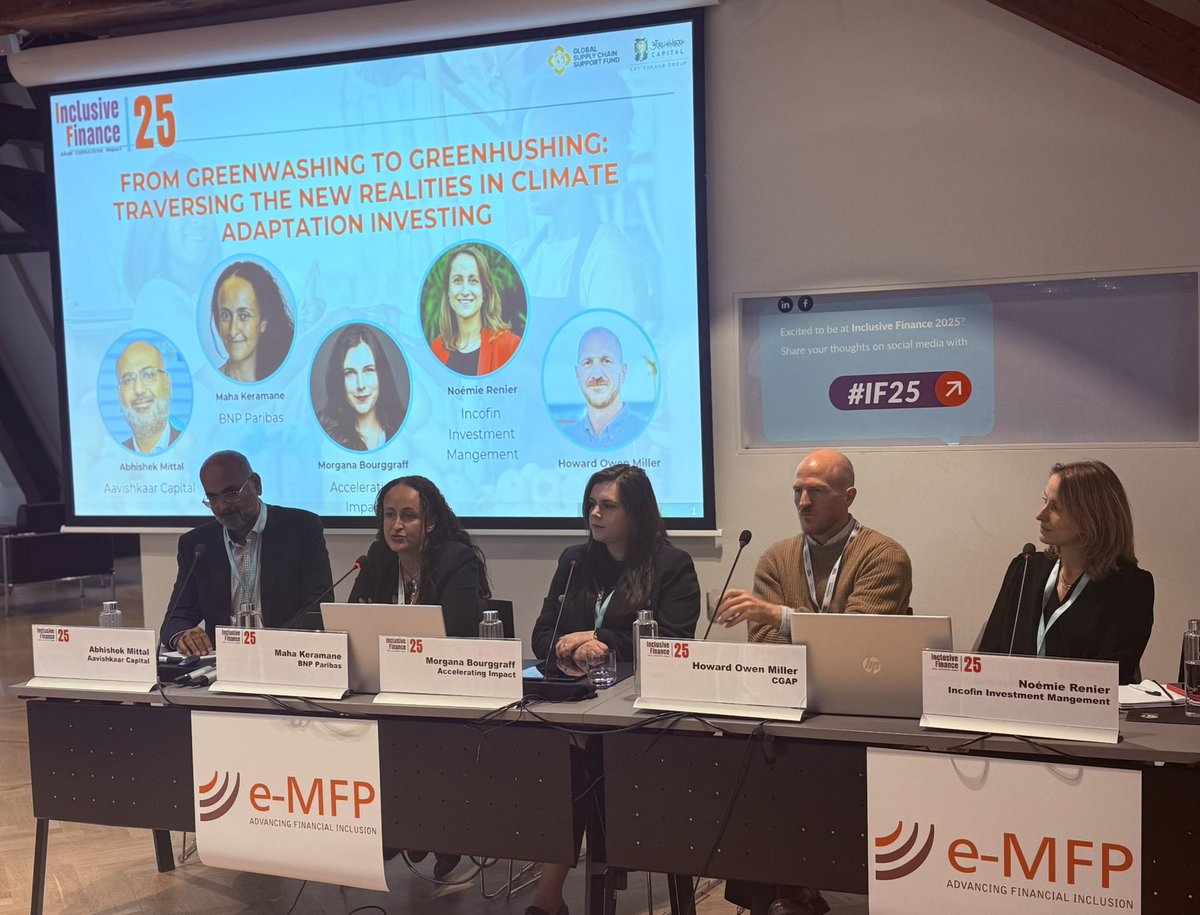 At #IF25 Maha Keramane from <a href="/BNPParibas/">BNP Paribas Group</a>  was invited to talk about greenhushing. In fact, the bank did not change its strategy . Through the support to #JustInstitute, BNPP was able to design new products promoting Just Transition in the #microfinance sector .
