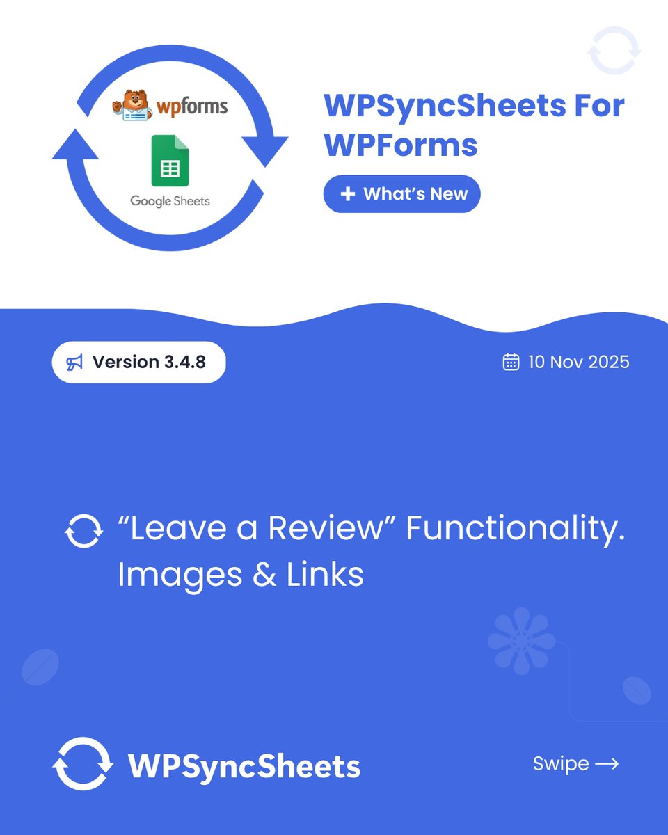 wpsyncsheets's tweet image. WPSyncSheets For WPForms Version-3.4.8

✅ “Leave a Review” Functionality.

🌍
wpsyncsheets.com/wpsyncsheets-f…

#wpsyncsheets #googlesheets #wordpress #wpforms