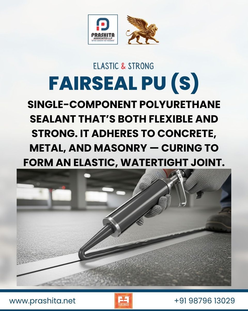 prashitaAssoc's tweet image. Single-component PU sealant—moisture-curing, flexible, and long-lasting.
#PUSealant #ElasticJoint #MoistureCuring #Construction #prashitaassociates #construction #buildingmaterials #constructionchemicals #Fairmate