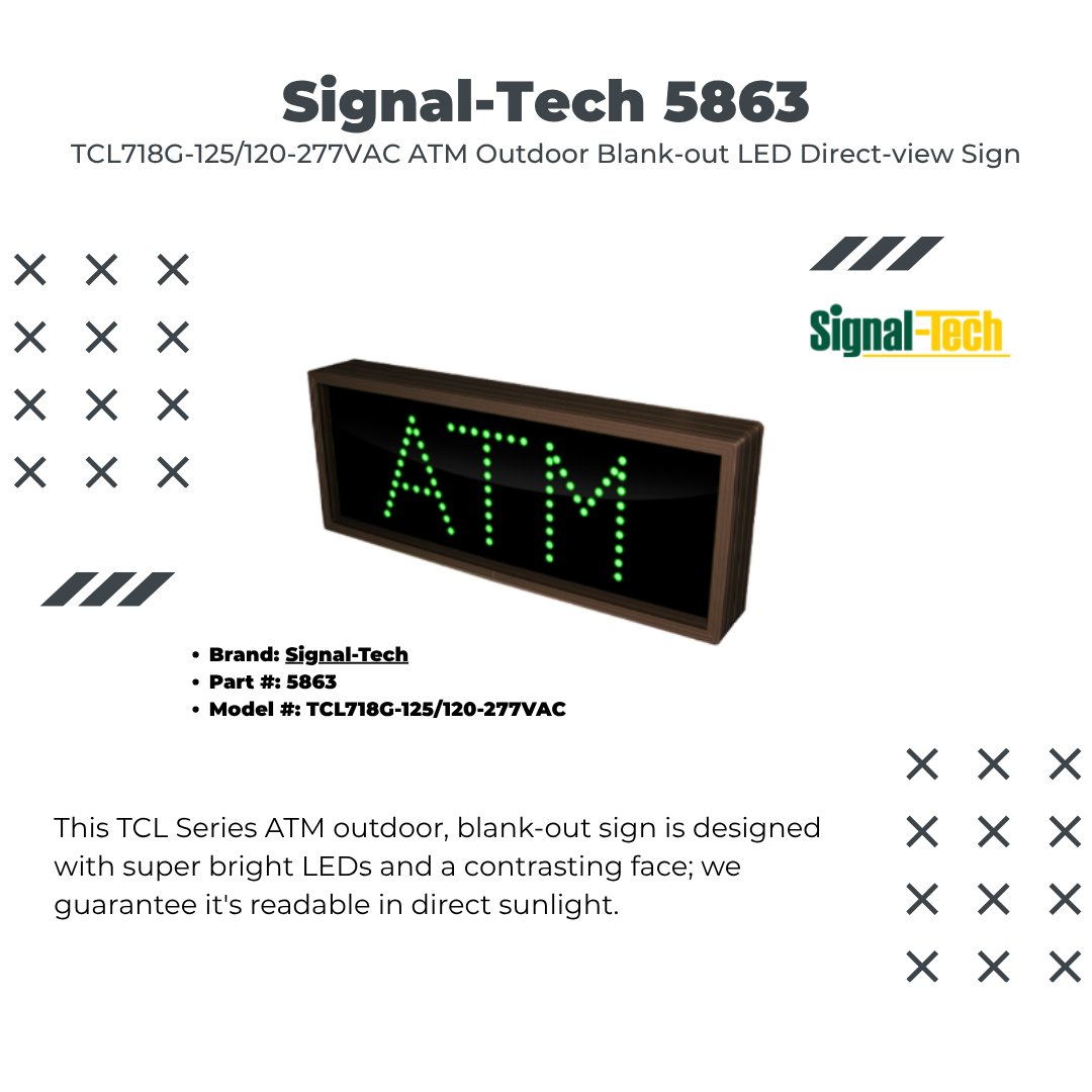 selectumstore's tweet image. 💡 Signal-Tech 5863 ATM Sign Super-bright LEDs | Sunlight-readable | All-weather cabinet | UL listed for wet locations 🌧️ Energy-efficient and built to last. #SignalTech #LEDSign #ATM #Selectum