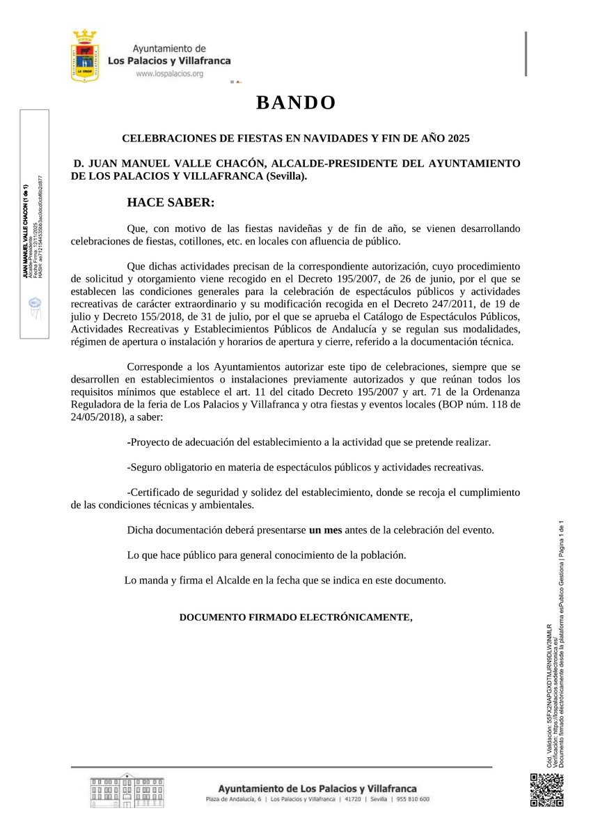 Bando de Celebraciones de Fiestas en Navidades y Fin de Año 2025