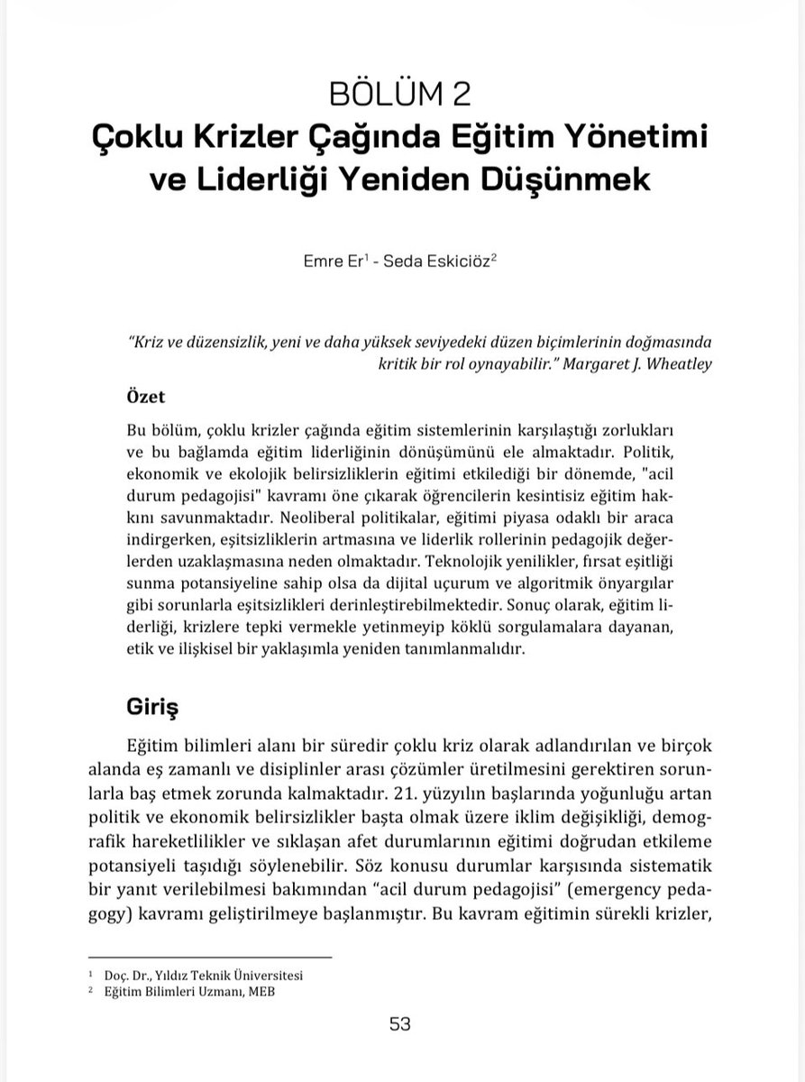 ☀️Antroposen çağında eğitim, insanın doğa üzerindeki iktidarının yeniden sahnelendiği bir güç alanıdır.
☀️Eğitimde büyük çözümler değil, anlamlı küçük anlatılar (‘petits récits’) gereklidir.
☀️Dijital uçurum, bilgi çağının yeni eşitsizliğidir.
☀️Veriyle öğrenmeyi kişiselleştiren