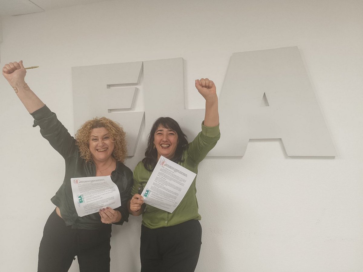 ✅ ✊Nuevo convenio en la empresa #Serveo (Limpieza de juzgados de #Bizkaia), con mejoras y subidas salariales superiores al IPC

📲 labur.eus/3zrxq94z