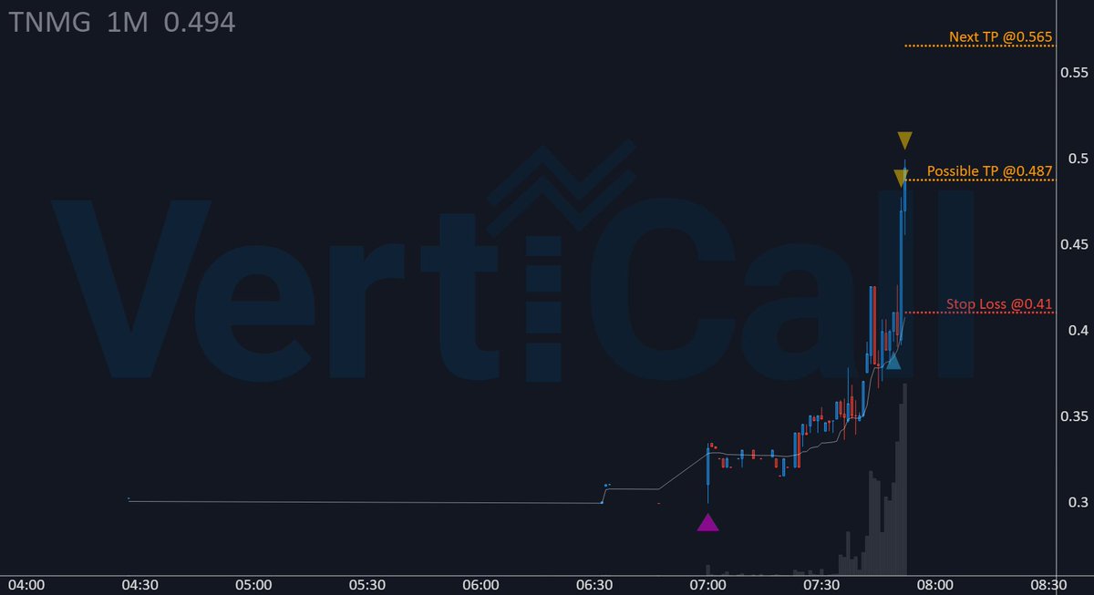 VertiCallAlgo's tweet image. $TNMG gained +18.8% since first 🔹algorithm🔹 entry! 🚀

🔹 Price: 0.487
🚀 Float: na
🔥 Short Float: na
🔹 Get the fastest Momentum System: 
discord.verticalltrading.com/stocks

#lowfloat #stockmarket