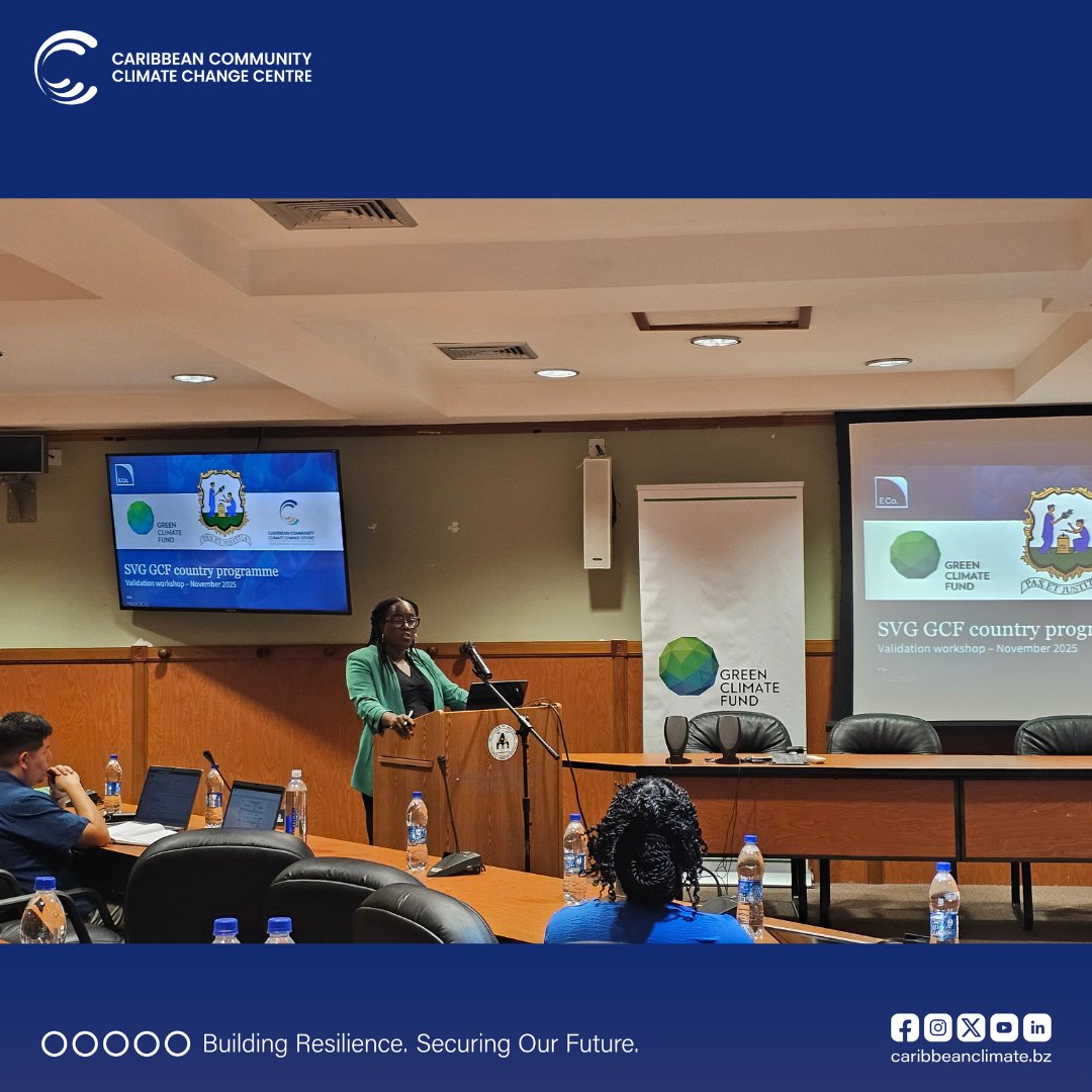 CARICOMClimate's tweet image. On Nov 5, we held the Green Climate Fund Country Programme Validation Workshop in St Vincent and the Grenadines to prioritize projects that safeguard communities, homes &amp;amp; livelihoods.

#caribbeanclimate #caricomclimate #buildingresilience #futuresecured