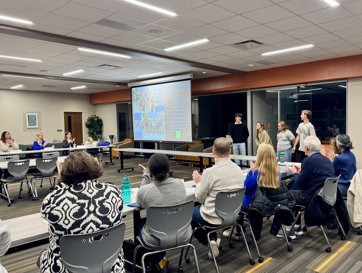 CoachOlson11's tweet image. SO proud of these @AndersonRaptors @RaptorReporters for sharing our publication at the @fhfeorg board meeting last night!! 

Incredible kids like these four, and support from our community and the foundation, are the reason our school newspaper is as awesome as it is!!