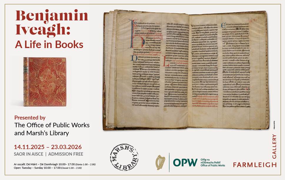 MarshsLibrary's tweet image. If you are in Dublin over the next few months, don&apos;t miss this gorgeous exhibition of some of the treasures in our Benjamin Iveagh Library at the Farmleigh Gallery in the Phoenix Park. #opw #farmleigh