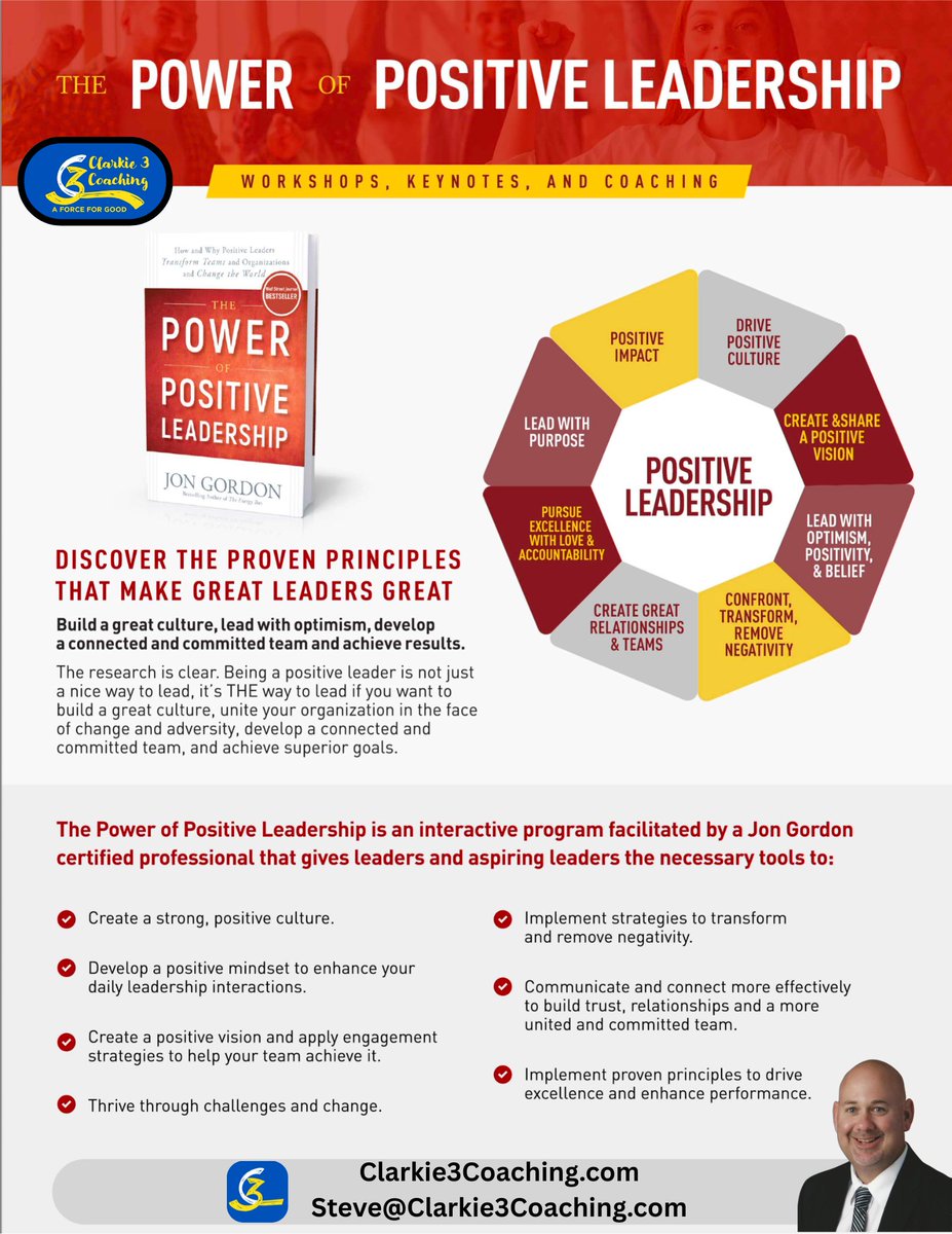 Learn how to build trust, drive excellence, and transform your culture with The Power of Positive Leadership!
✨ Schedule your FREE call at Clarkie3Coaching.com
#YesYesYes💙💛 #TogetherHasPower🤝 #PositivityFuelsPerformance