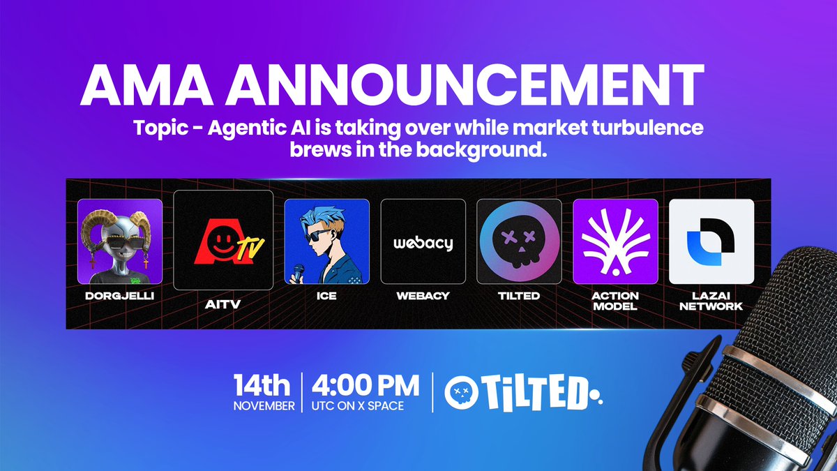 tiltedxyz's tweet image. 🚨 This Week in AI — Big conversations, bigger shifts.

Agentic AI is taking over while market turbulence brews in the background.

Join leading builders and ecosystems as they break down what’s next.

🧠 Featuring:

Dorgjelli • AITV • ICE • Webacy • Tilted • Action Model •…