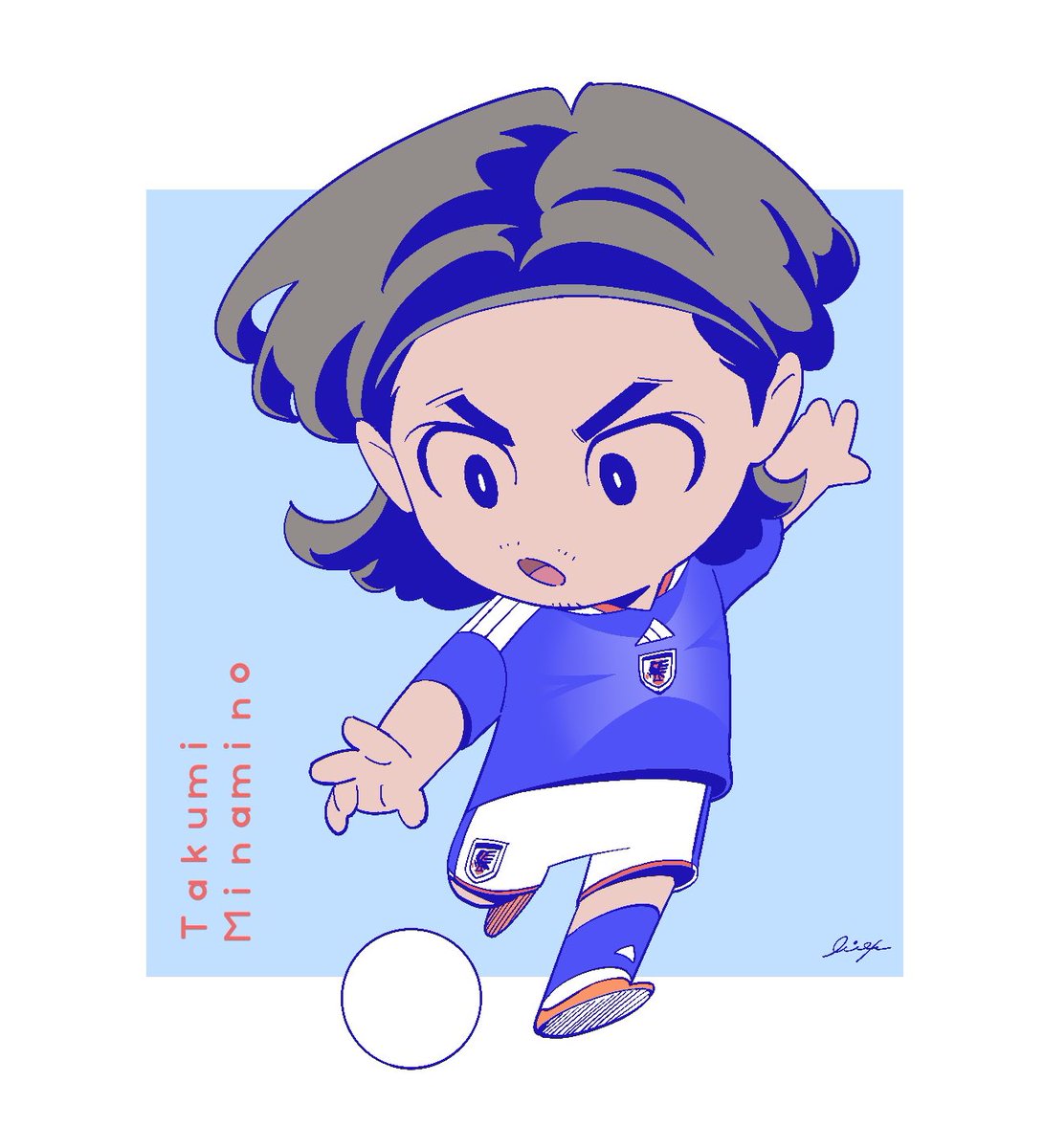 ミニキャラ南野選手
このぐらいの感じで他の選手も描きたい
#南野拓実 #SAMURAIBLUE #サッカー日本代表