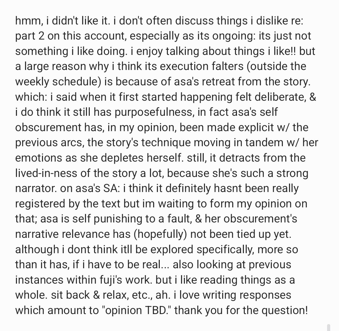 birdgenre's tweet image. ✉️ &quot;How do you personally feel about asa&apos;s SA never being brought up again&quot; -&amp;gt; (answer in 🖼) birdgenres.straw.page