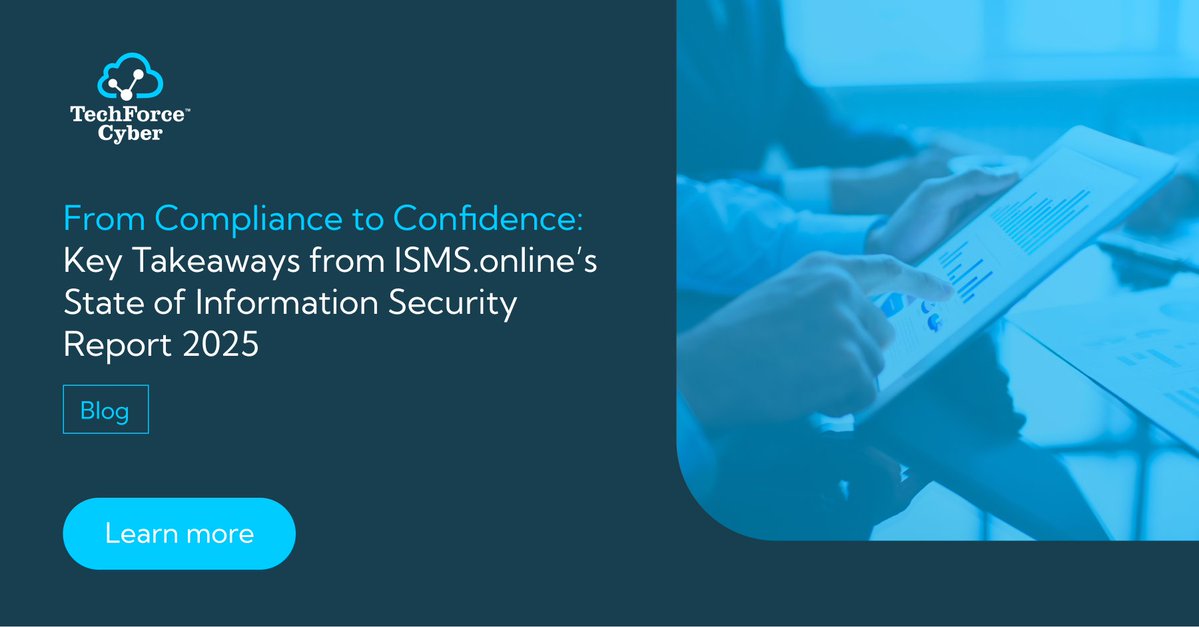 TechForceCyber's tweet image. Compliance isn’t just about avoiding fines, it’s about building trust and resilience. 

Discover our key takeaways from @isms_online’s State of Information Security Report 2025 and what it means for UK businesses: zurl.co/mmwEp

#CyberSecurity #Compliance #AI #Infosec