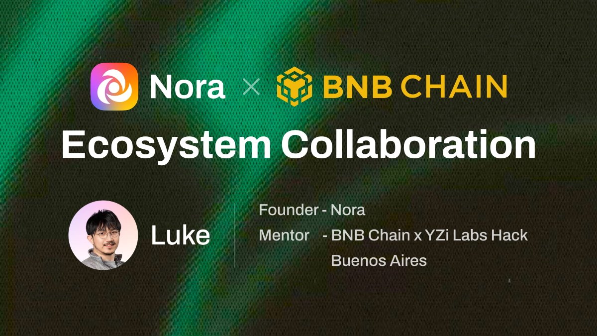 mynoraai's tweet photo. In official collaboration with @BNBCHAIN, Nora’s founder will join BNB Hack Buenos Aires as a mentor — bringing AI-native development to the floor and helping teams build and ship smarter across the BNB ecosystem.
LATAM builders, see you this week.
#BuildwithNora #BNBChain https://t.co/i7Mz7N4laf