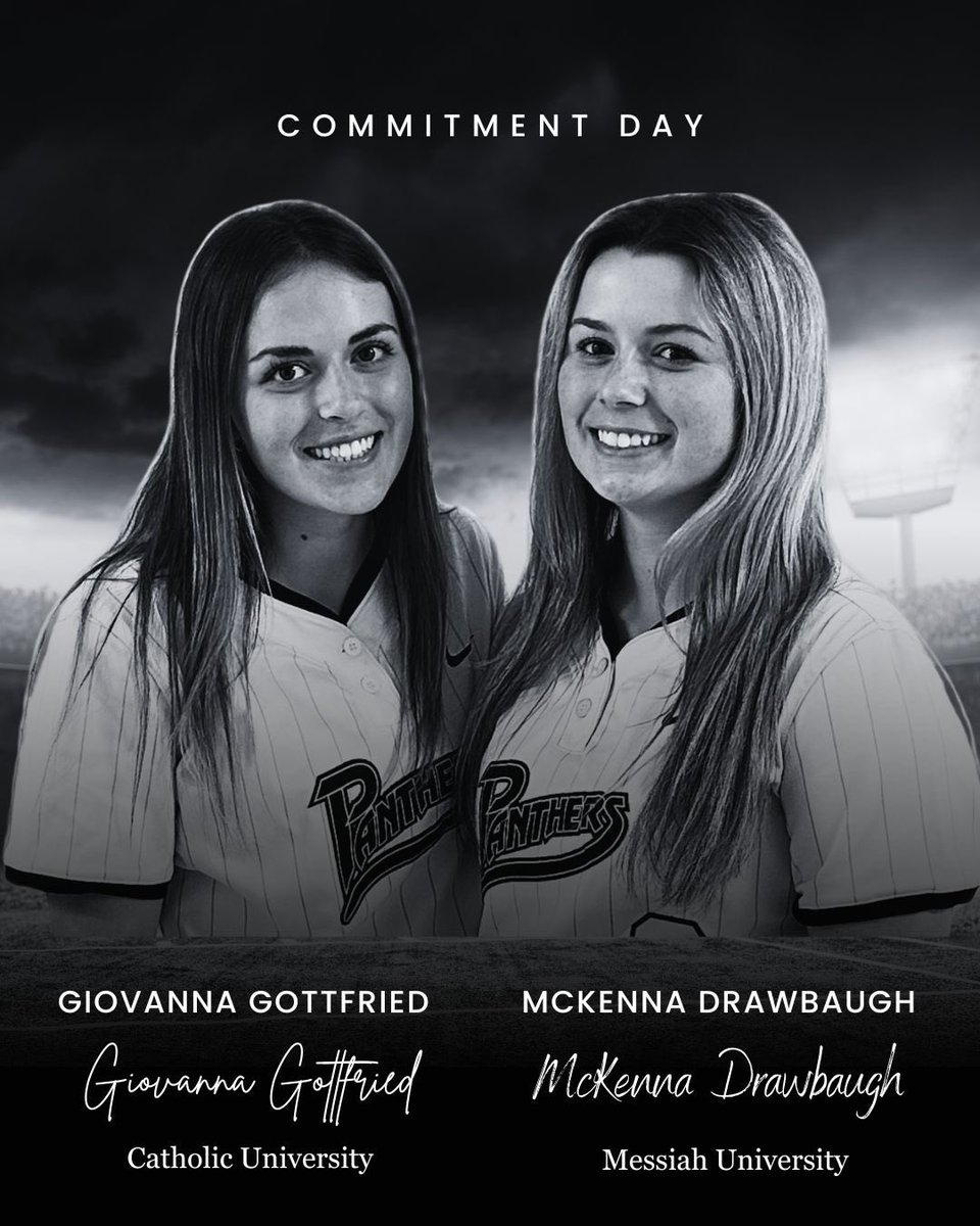 Signing Day for Giovanna Gottfried with <a href="/CatholicU_SB/">Catholic University Softball</a> and McKenna Drawbaugh with <a href="/MessiahSoftball/">Messiah Softball</a>. These 2️⃣ Panthers have worked so hard and today is a celebration of what they accomplished!  #GNSL <a href="/PrepSoftball/">Prep Softball 🥎</a> <a href="/ExtraInningSB/">EXTRA INNING SOFTBALL</a> <a href="/PVIsports/">PVI Sports</a> <a href="/BURGSportsnet/">BURG Sports Network</a> <a href="/WCACSports/">Washington Catholic Athletic Conference</a>