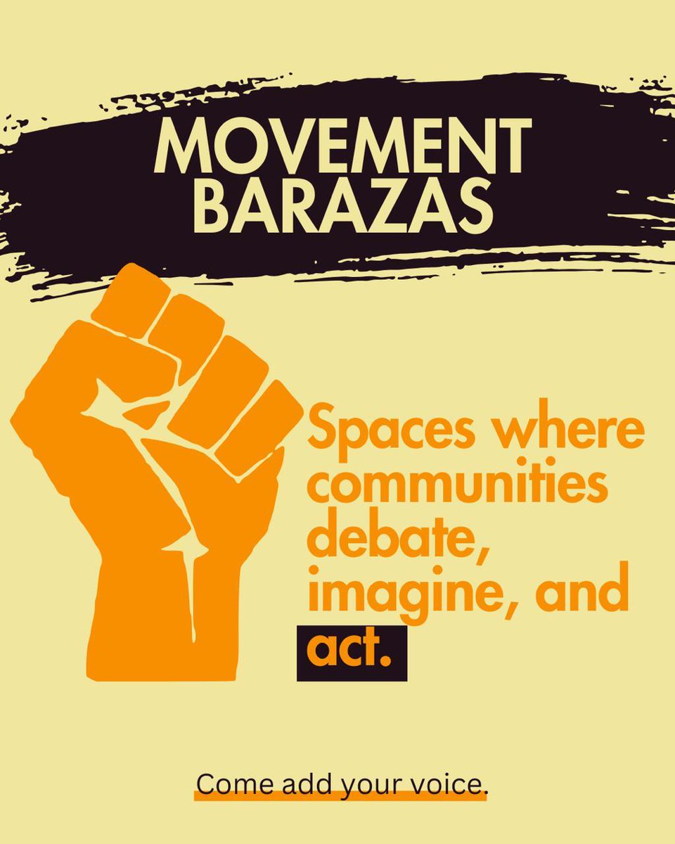 Change starts with us. Bring your ideas, your story, and your vision to the Baraza.

📅 20–22 November | 📍 Constitution Hill, Johannesburg

Join the We the 99% People’s Summit for Economic Justice: wetheninetynine.com/tickets

#PeoplesSummit #WeThe99 #EconomicJustice