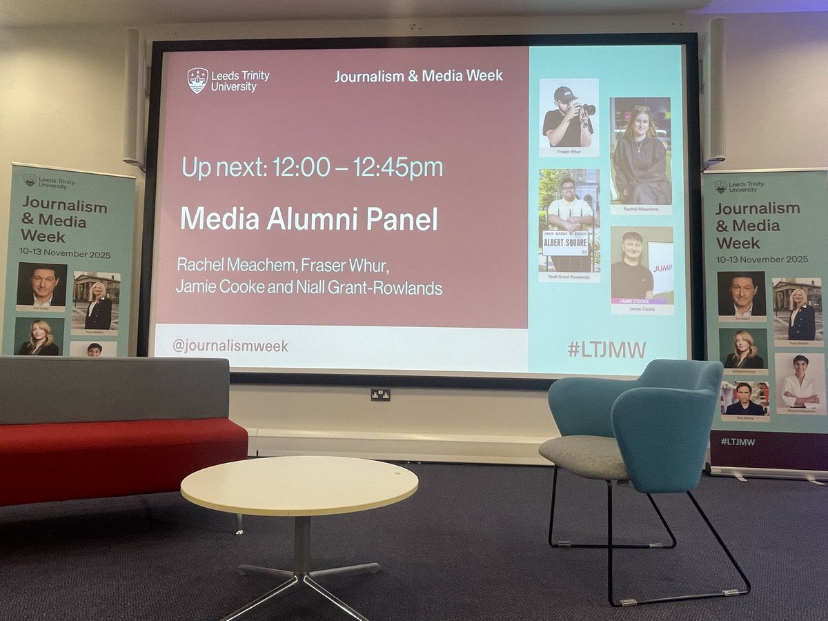 EllaMather97661's tweet image. 🎥 Pearls of wisdom from the #LTJMW Media Alumni Panel on working in creative media industries 🎞️:

Rachel Meachem ➡️ Have a “thick skin”

Niall Grant-Rowlands ➡️ Be “eager to learn”

Fraser Whur ➡️ “Don’t network it, just be mates” 

Jamie Cooke ➡️ “Commit yourself to it”