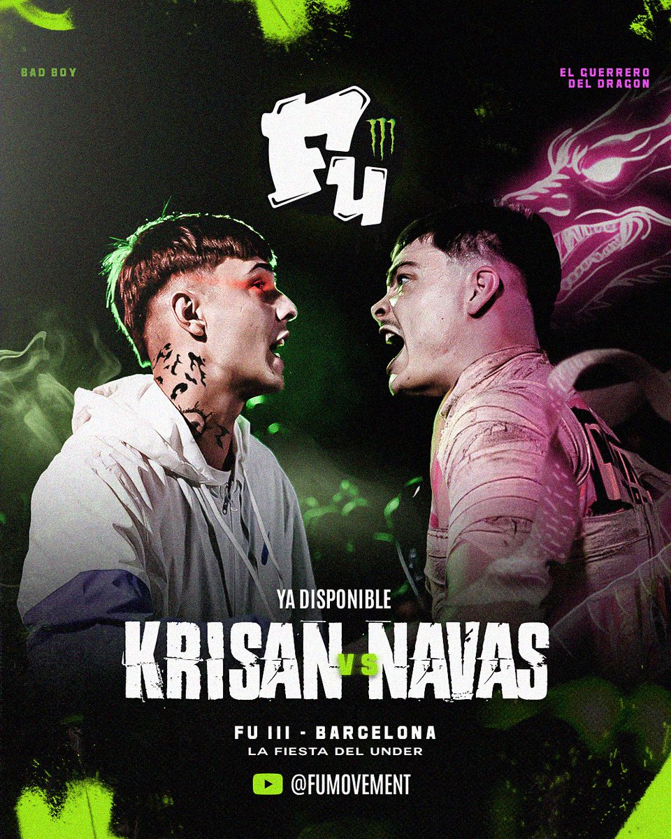 🚨 YA DISPONIBLE | KRISAN VS NAVAS

Bad Boy 😈 VS El Guerrero del Dragón 🐉

Navas como contender retó a Krisan y finalmente nos dejaron una de las batallas más tensas y explosivas de FU III. 

Dos estilos opuestos con el objetivo de dejarlo todo en el parque 🔥