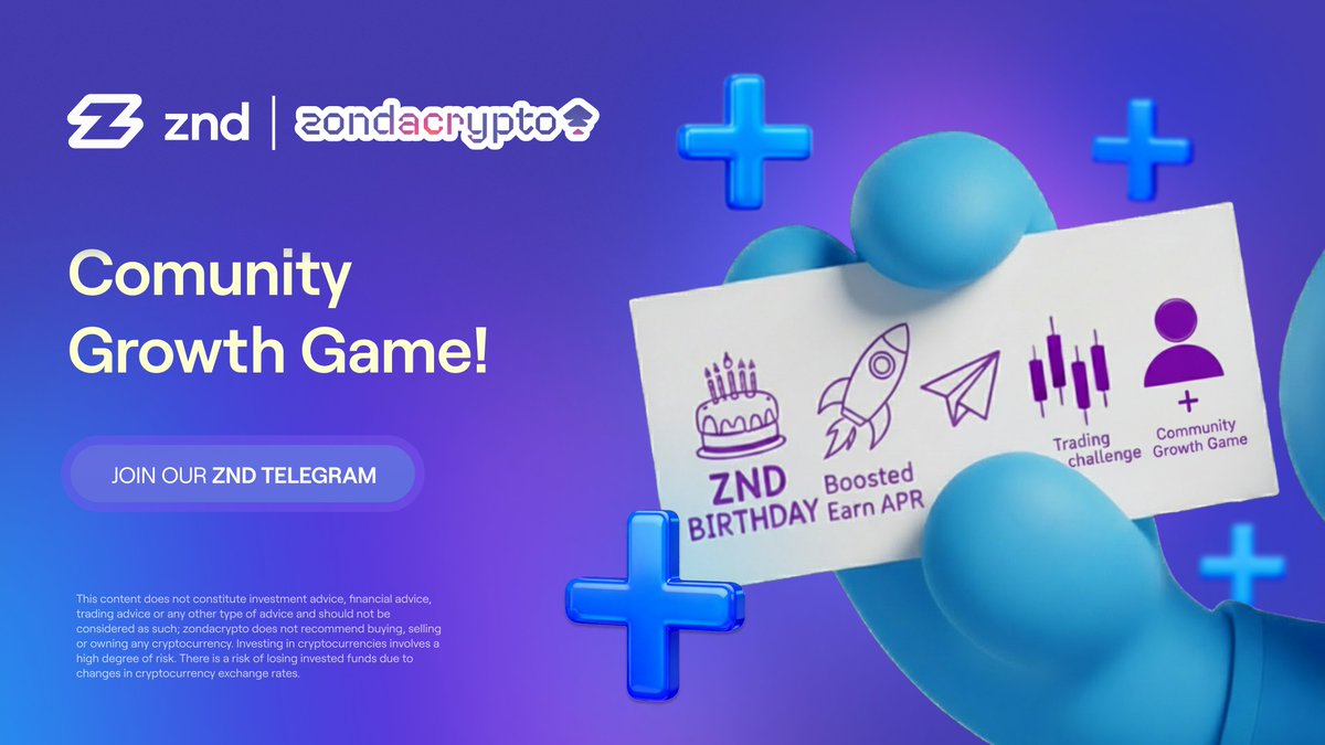ZND_co's tweet photo. 5th and last Scratch-Off Reveal! Today at 2:30 PM CEST, we’re launching something special in our $ZND Telegram group, the Community Growth Game! 🚀

This is your chance to snack some rewards while helping grow our community! Join us in the official ZND Telegram group to get in on the action all the details will be there! 🏆

👉 Join here: https://t.co/1eUPq2lhrI
Let’s make this last scratch-off legendary! 🔥

___

This content does not constitute investment advice, financial advice, trading advice or any other type of advice and should not be considered as such; zondacrypto does not recommend buying, selling or owning any cryptocurrency. Investing in cryptocurrencies involves a high degree of risk. There is a risk of losing invested funds due to changes in cryptocurrency exchange rates.