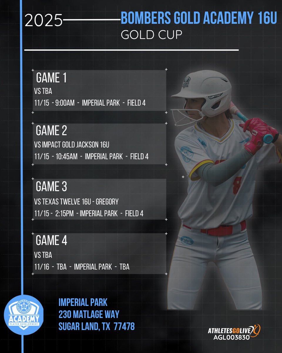 <a href="/BombersTexas/">Texas Bombers Gold 14u Malpass</a> back at it again this weekend! Can't wait to compete in <a href="/SugarLandtxgov/">City of Sugar Land</a>

<a href="/KristiMalpass/">Kristi Malpass</a> <a href="/vasquezmarky/">Mark V</a> <a href="/VestalBrooke/">Brooke Vestal</a>