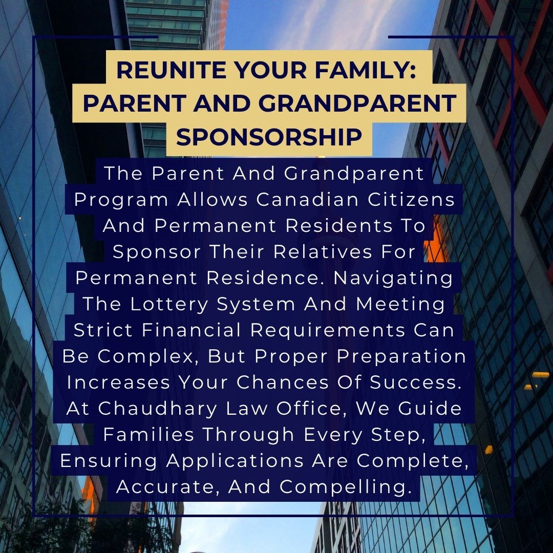 Parent &amp; Grandparent Program operates through annual lottery with strict financial requirements. We help families prepare for PGP opportunities &amp; explore Super Visa alternatives when needed. Professional preparation matters! 👨‍👩‍👧‍👦

#ParentSponsorship #FamilyReunification