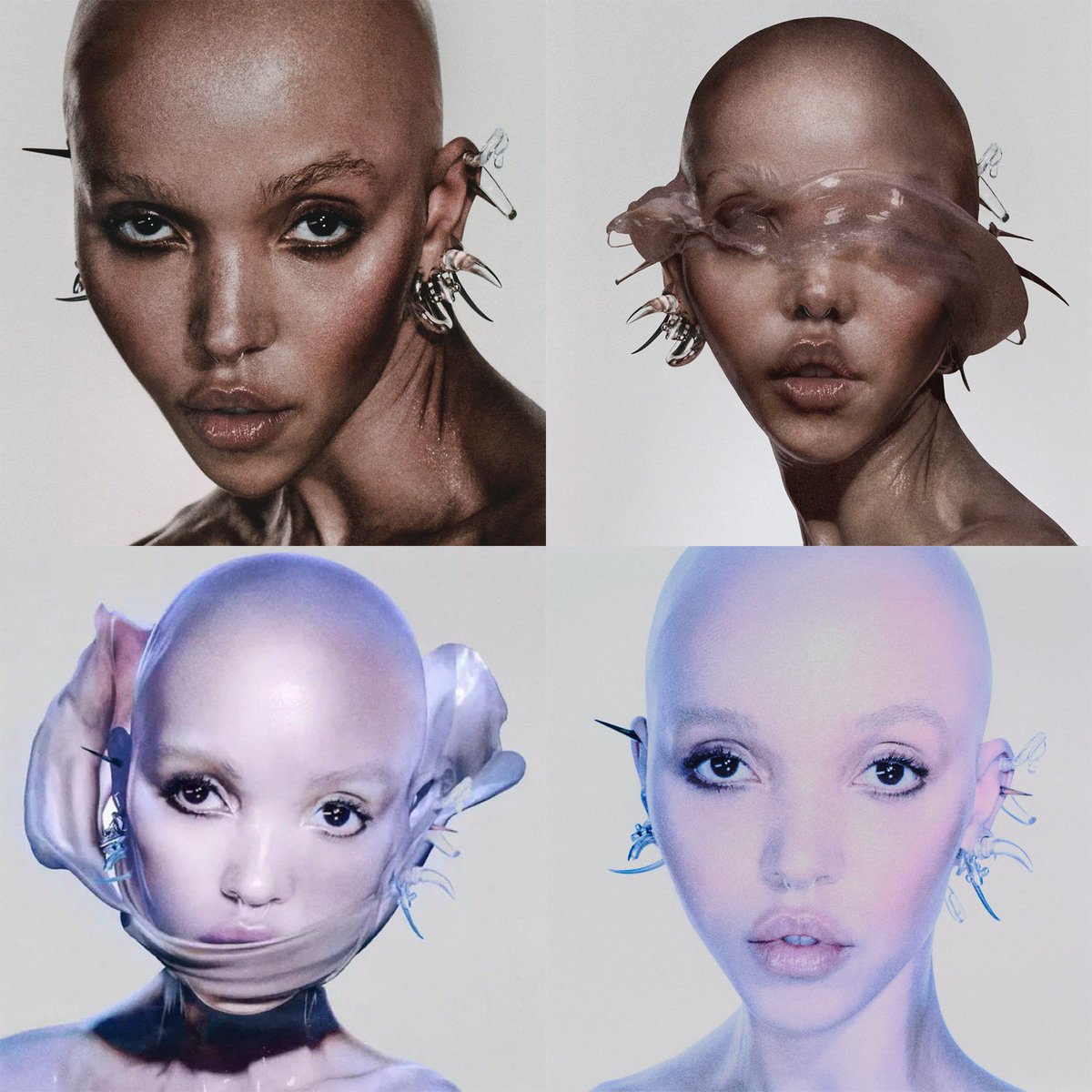 the covers of eusexua > deluxua > afterglow basically showing the process of shedding your skin... i fear she ate that