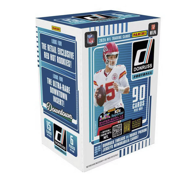 CardPurchaser's tweet photo. 2025 Panini NFL Donruss Football Blaster Box still available at $24.99 #3ad
https://t.co/B1zlJ7GK08 https://t.co/0cBsYmPTSC