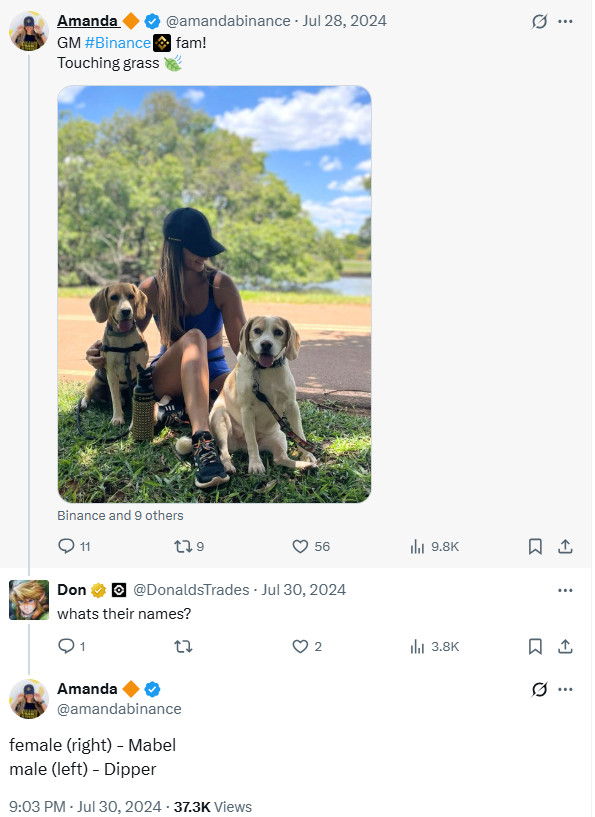 KarlSmithRockss's tweet photo. Meet Dipper and Mabel - the Binance Intern Dogs  

$DIPPER
0x373b4c2c5a153bcd5f75d416d69f80a370824444

$MABEL 🐶0xC80Fd62428A13db7d656D4Ce4831Bf140C5a4444 

The sibling meta is officially unlocked.  

Same family. Same origins. https://t.co/6kOc7qi9UT