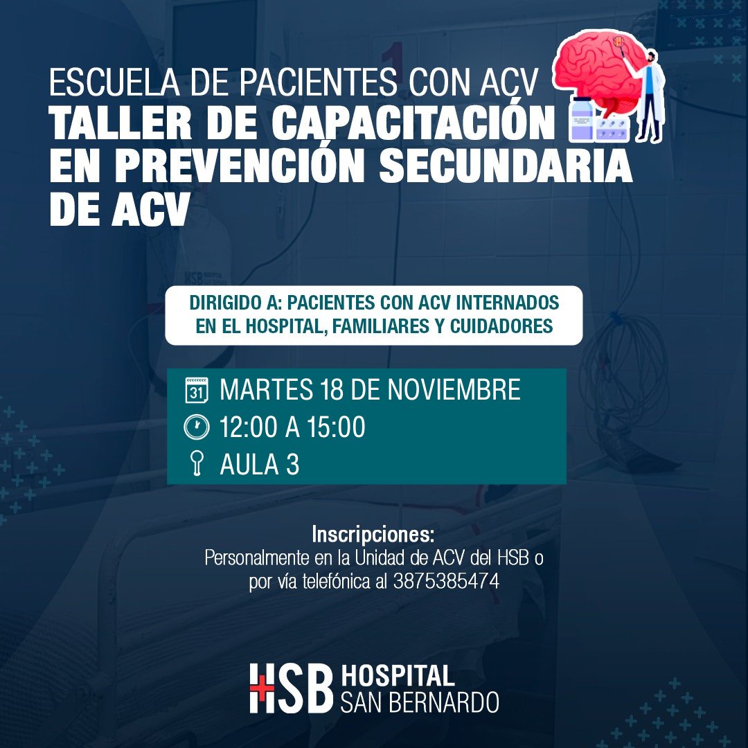 📌 ESCUELA DE PACIENTES CON ACV. TALLER DE CAPACITACIÓN EN PREVENCIÓN SECUNDARIA DE ACV
Tercer encuentro