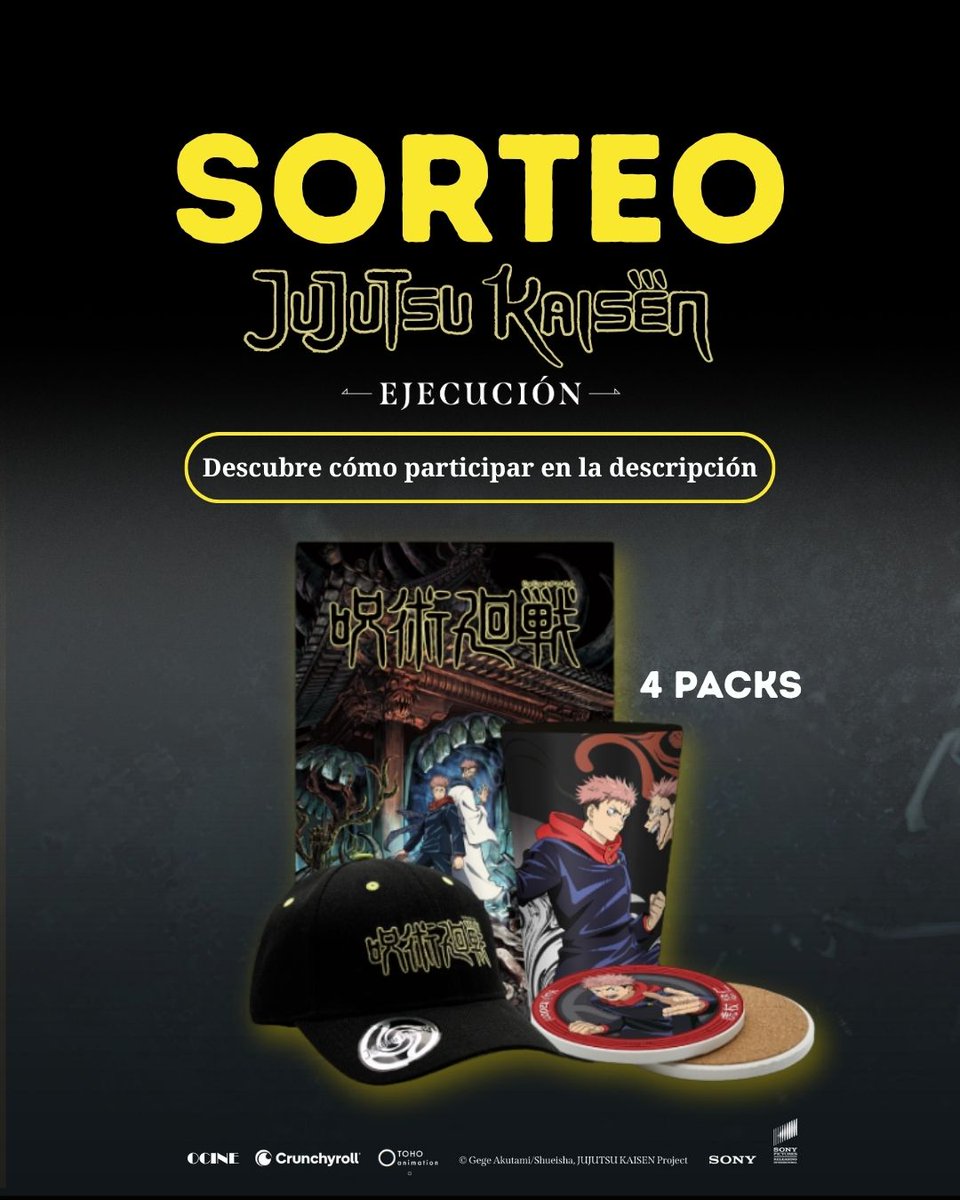 ocine_es's tweet image. ¡Consigue uno de estos 4 packs de JUJUTSU KAISEN: Ejecución!
Para participar:
🐦 ¡Síguenos!
🔁 RT
🗨 Menciona a la persona que se ha visto todas las temporadas contigo de #JujutsuKaisen
📃 BBLL ➡ bit.ly/49g0YCG
📅 Finaliza el 19/11 📅