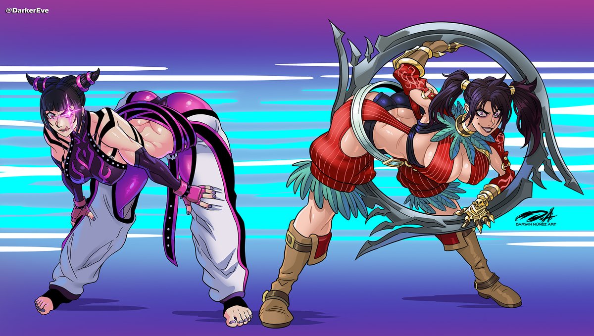 Commission for <a href="/primemodial16/">Primemodial16</a>  with the crazy chicks Juri Han from Street Fighter 4 and Tira from Soul  Calibur IV a twisted and sadistic team up I don't think anyone will  like to face....unless you are into some kink XD, hope you folks enjoy  this one. #Jurihan #StreetFighter