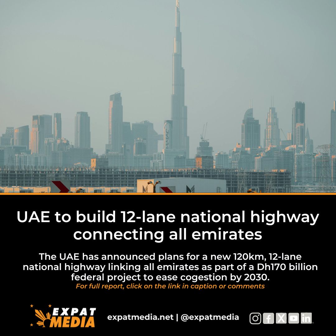 ExpatMediaUAE's tweet image. We&apos;re getting a new 12-lane super highway that is going to link all emirates!

Details: expatmedia.net/uae-build-12-l…

#UAEHighway #Infrastructure #UAE2030 #expatmedia