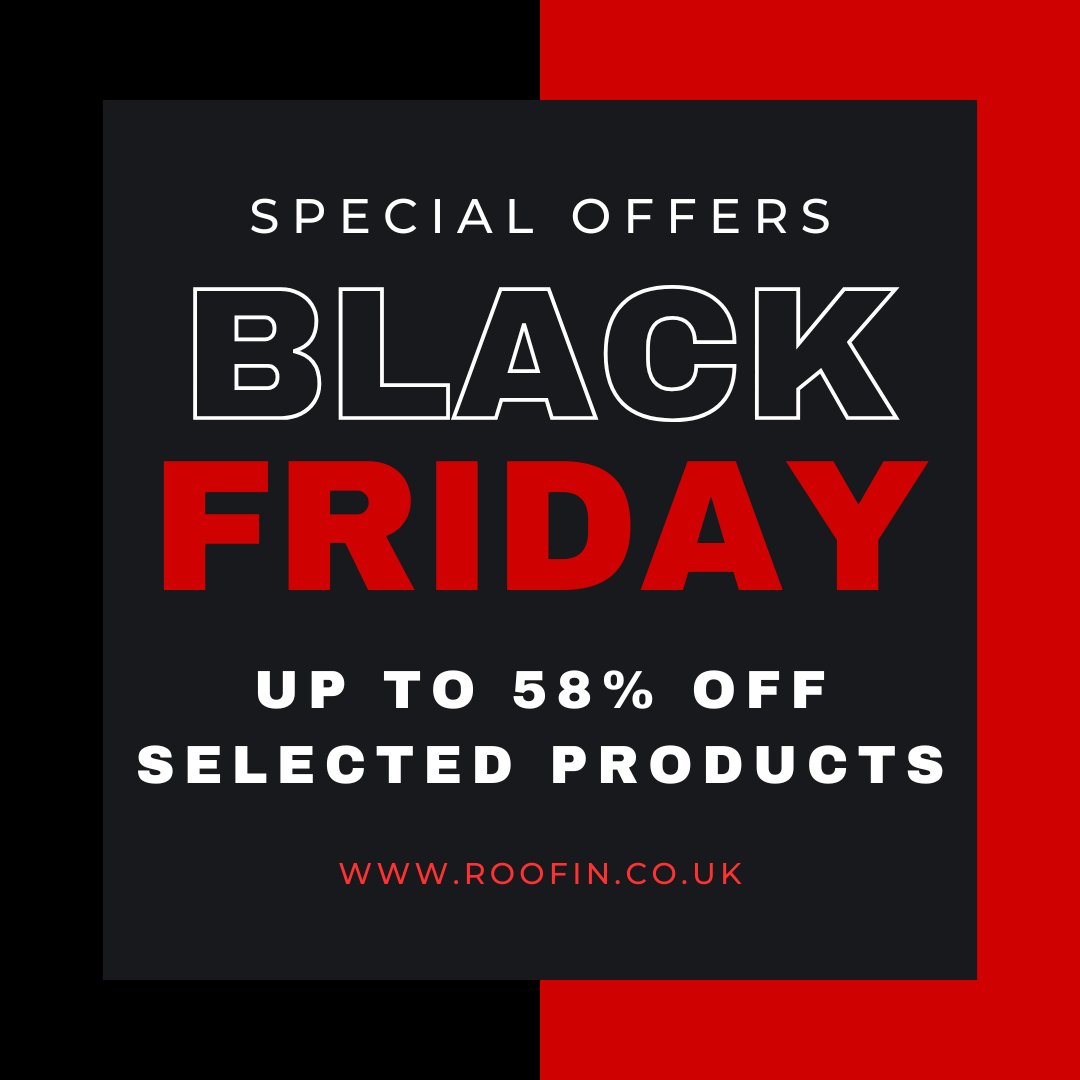 📢 BLACK FRIDAY IS LIVE! 📢

Massive savings are NOW HERE on selected roofing and building products! 🛠️ Don't delay your next project—shop the deals today.

Shop now: roofin.co.uk/product-catego…

#BlackFriday #BlackFridayDeals #UKDelivery #Roofing #BuildingSupplies #HomeImprovement
