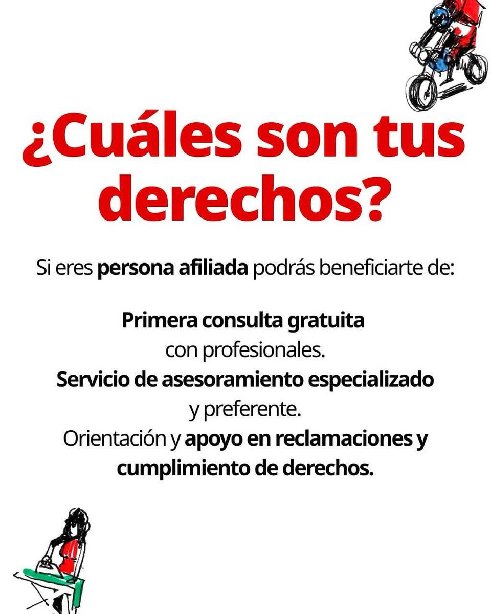 CCOOKNFALSPS's tweet image. ‼️Las personas trabajadoras también somos consumidoras. Y frente a los abusos del mercado… ¡tenemos derecho a recibir apoyo y asesoramiento!
🤝Gracias a la colaboración entre FACUA y CCOO,las personas afiliadas pueden acceder a una primera consulta gratuita en materia de consumo