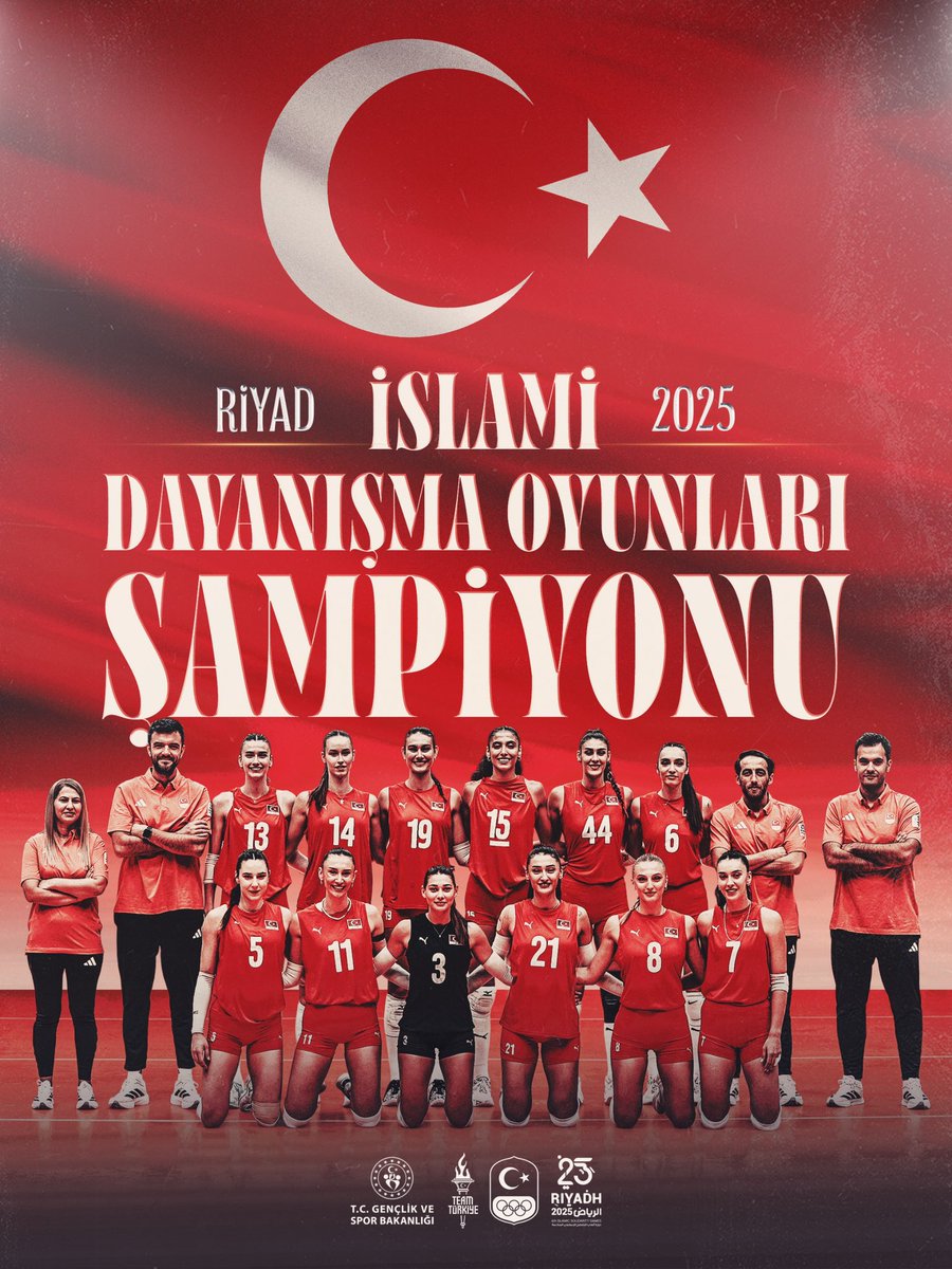 Kadın Voleybol Millî Takımımız Riyad 2025 İslami Dayanışma Oyunları ŞAMPİYONU!🥇

Tebrikler kızlar, gurur duyduk!🇹🇷👏🏻