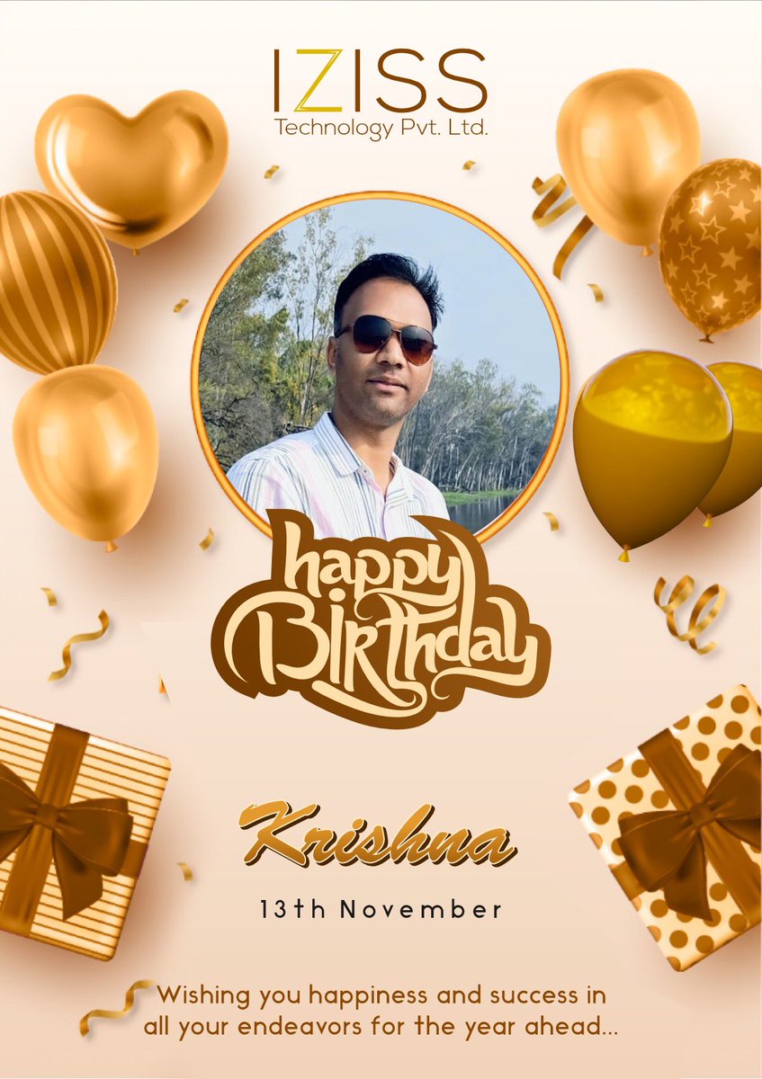 IZISS_TECH's tweet photo. Happy birthday Krishna! 🎉 
Wishing you a fantastic day and a year filled with joy and success! 🎂
May your special day be as awesome as your work! 😊 https://t.co/Nu3eVaTwhA